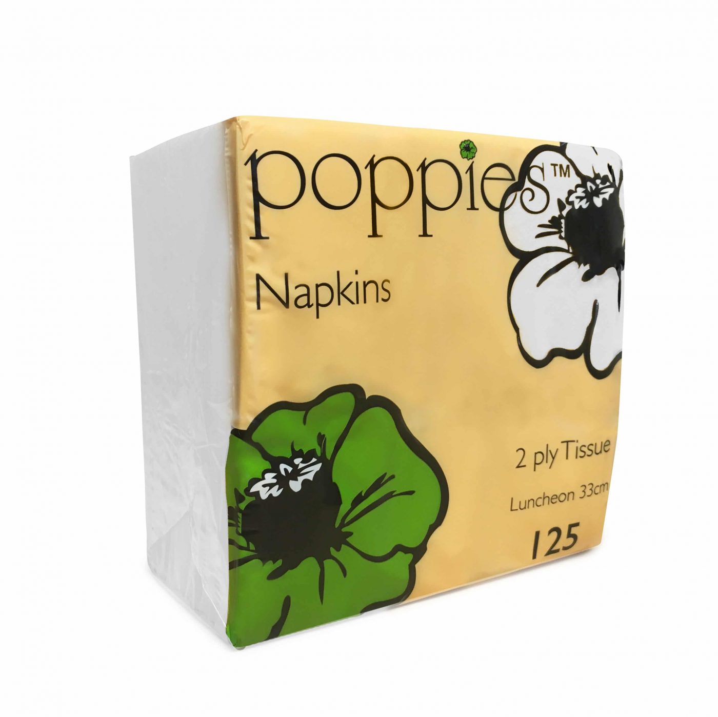 Poppies White 33cm 2 Ply Napkins x 2000